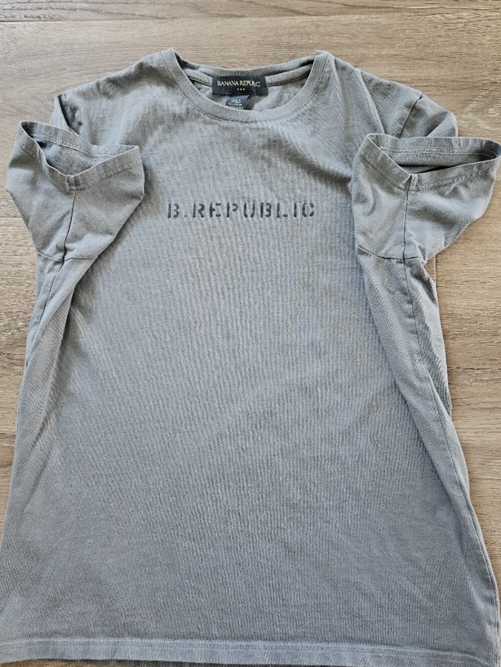 Banana Republic Men's Gray Crew Neck Logo T-Shirt Size M - Picture 5 of 7